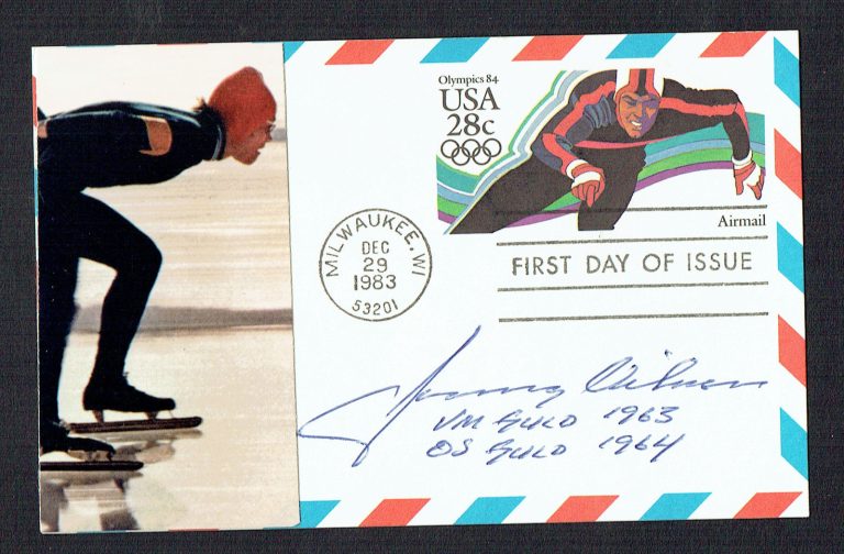 Jonny Nilsson signed autograph Sweden Olympic Speed Skater 1964 Gold 10,000M