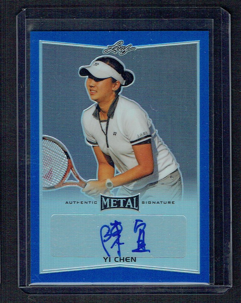 Yi Chen BA-YCI signed autograph auto 2016 Leaf Metal Tennis Card Blue 43/50