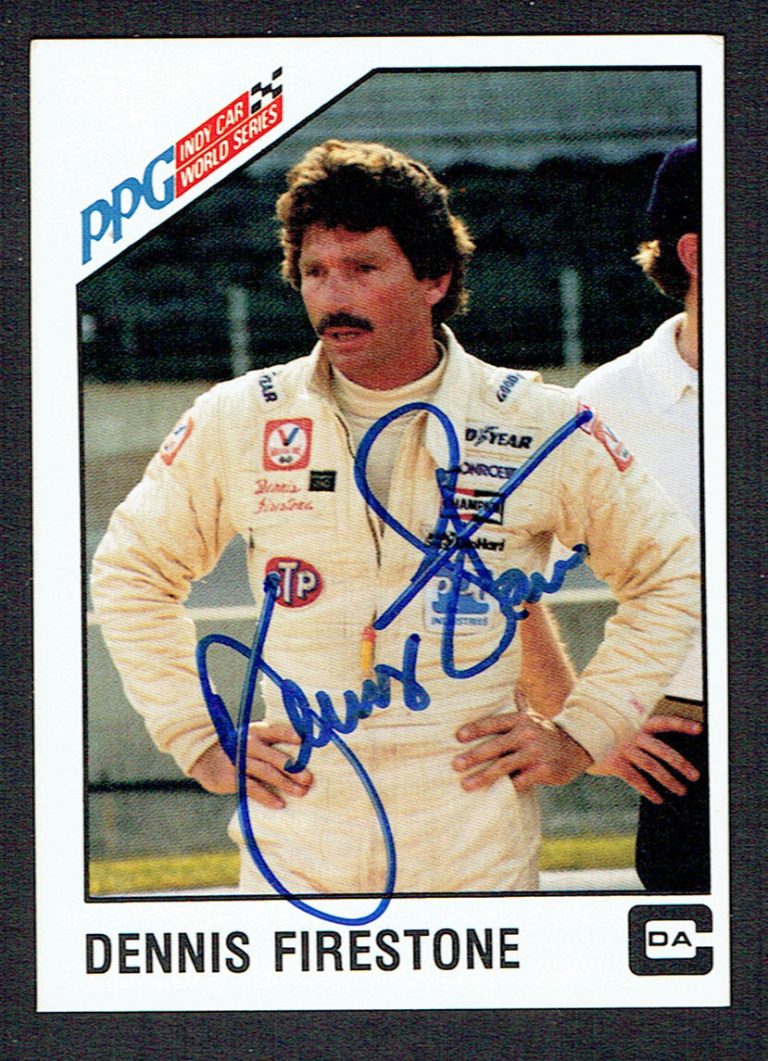 Dennis Firestone #2 signed autograph 1983 A&S Racing PPG Indy Car World Series