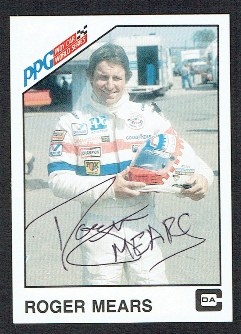 Roger Mears #28 signed autograph 1983 A&S Racing PPG Indy Car World Series Card