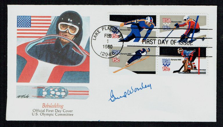 Gump Worsley (d. 2007) signed autograph Postal Cover Hockey Hall of Fame 1980