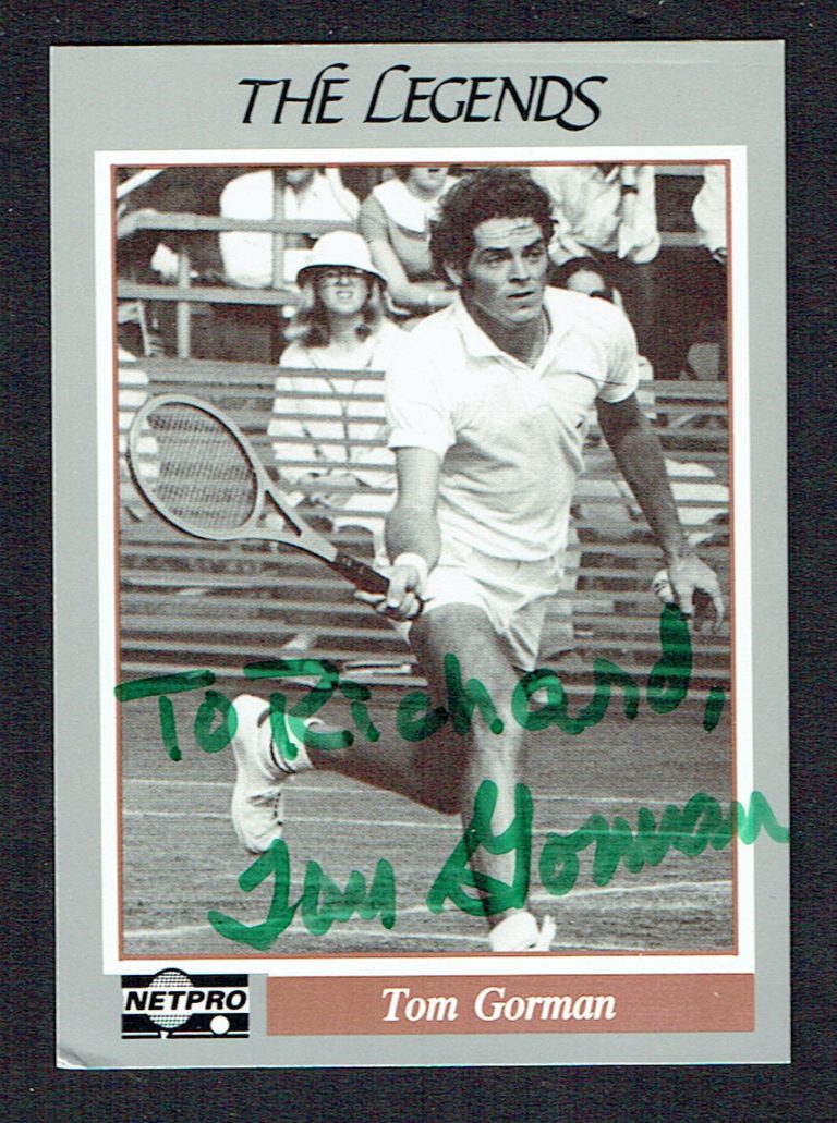 Tom Gorman #49 signed autograph auto 1991 NetPro Legends Tennis Card