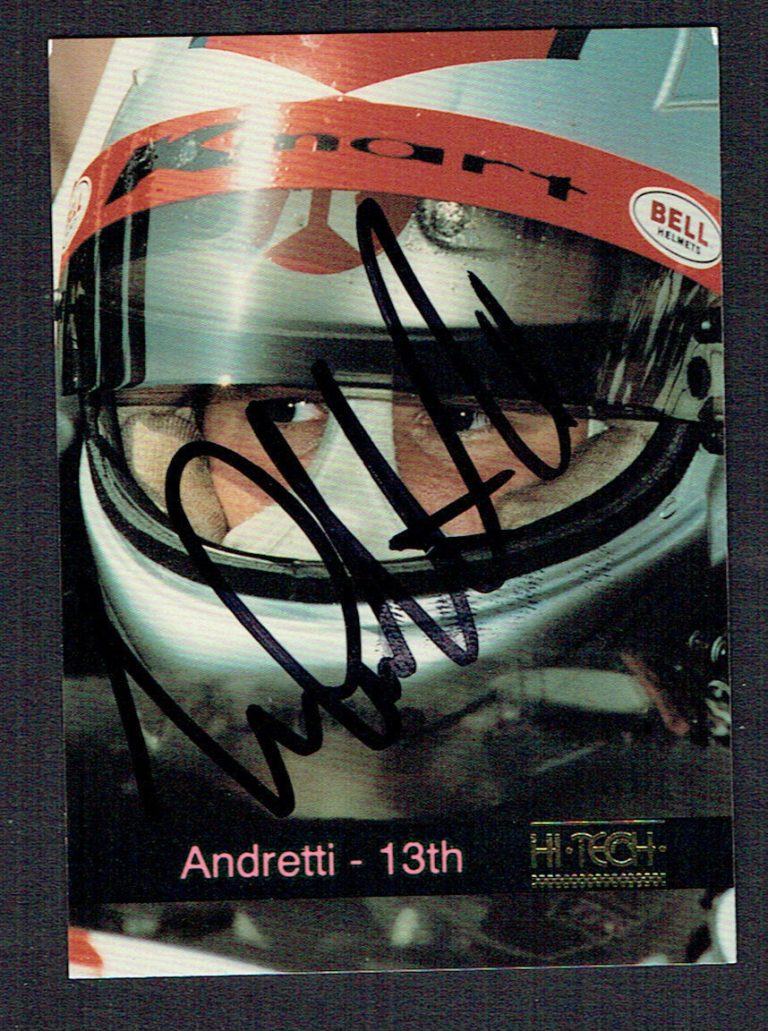 Michael Andretti #6 signed autograph auto 1993 Hi-Tech Indy Car Trading Card
