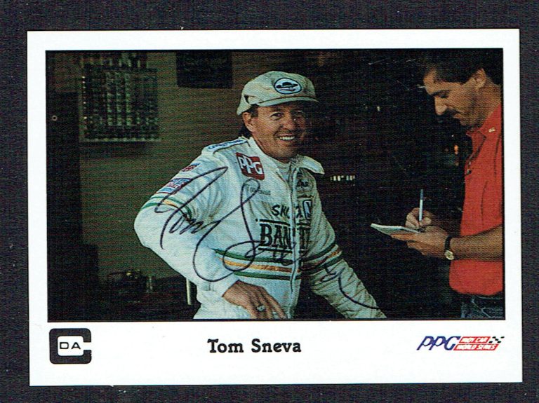 Tom Sneva #4 signed autograph auto 1987 A&S Racing PPG Indy Trading Card