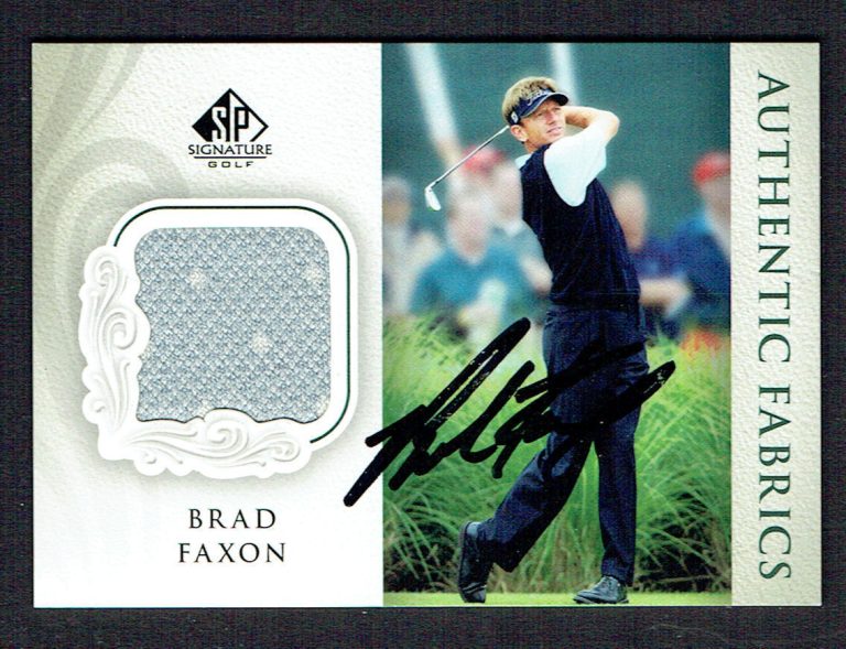 Brad Faxon #AF-BF signed autograph 2004 Upper Deck SP Authentic Fabrics Card
