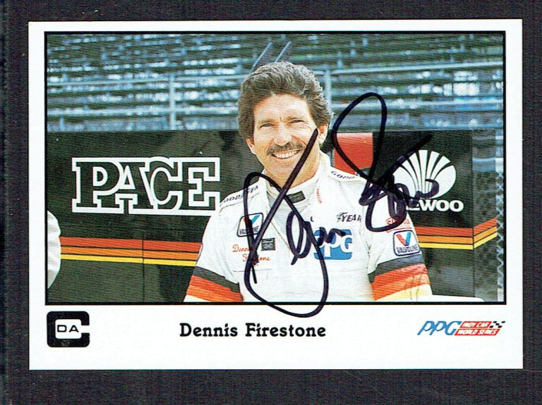 Dennis Firestone #29 signed autograph auto 1986 A&S Racing PPG Indy Trading Card