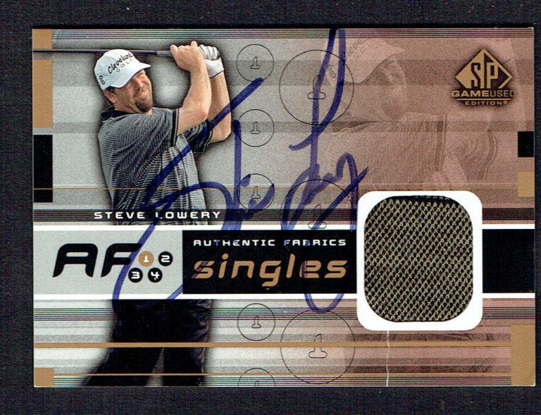 Steve Lowery #AF-SL signed autograph 2003 UD Autentic Fabrics Singles Golf Card