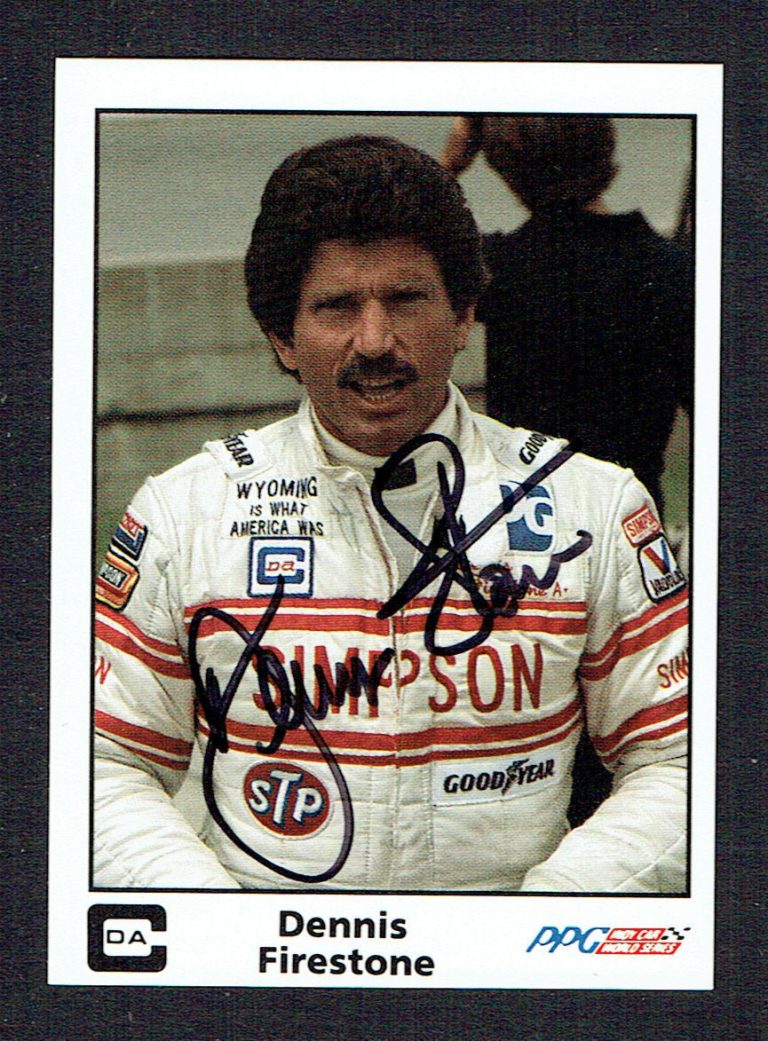 Dennis Firestone #46 signed autograph auto 1985 A&S Racing PPG Indy Trading Card