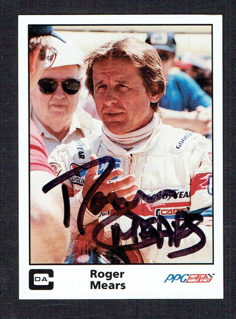 Roger Mears #21 signed autograph auto 1985 A&S Racing PPG Indy Trading Card