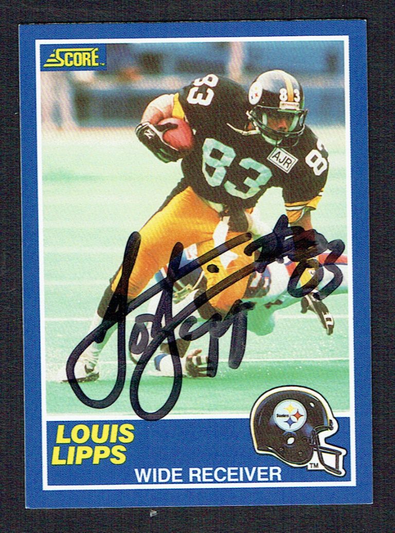 Louis Lipps #83 signed autograph auto 1989 Score Football Trading Card