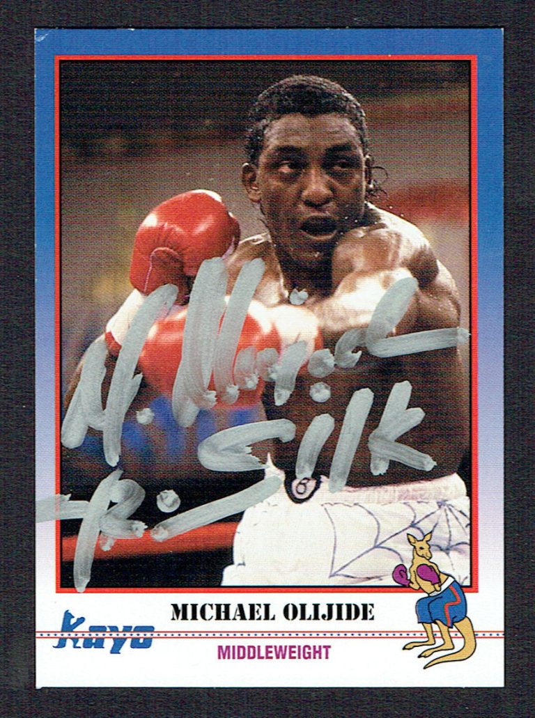 Michael Olijide #27 signed autograph auto 1991 KAYO Boxing Trading Card