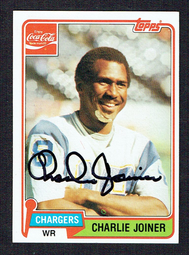Charlie Joiner #6 signed autograph auto 1981 Toops Coca-Cola Football Card