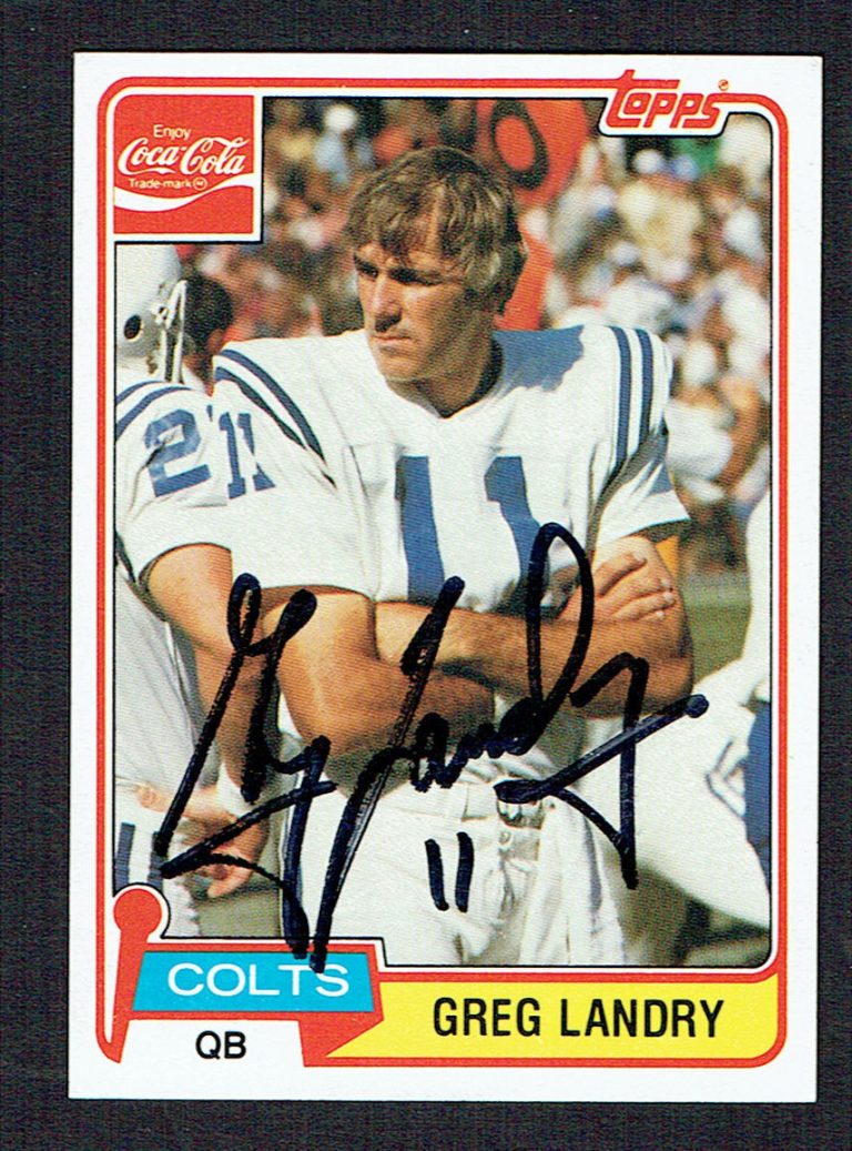 Greg Landry #7 signed autograph auto 1981 Toops Coca-Cola Football Card