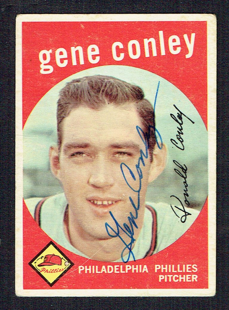 Gene Conley #492 signed autograph auto 1959 Topps Baseball Trading Card