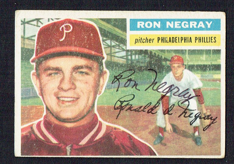Ron Negray #7 signed autograph auto 1956 Topps Baseball Trading Card