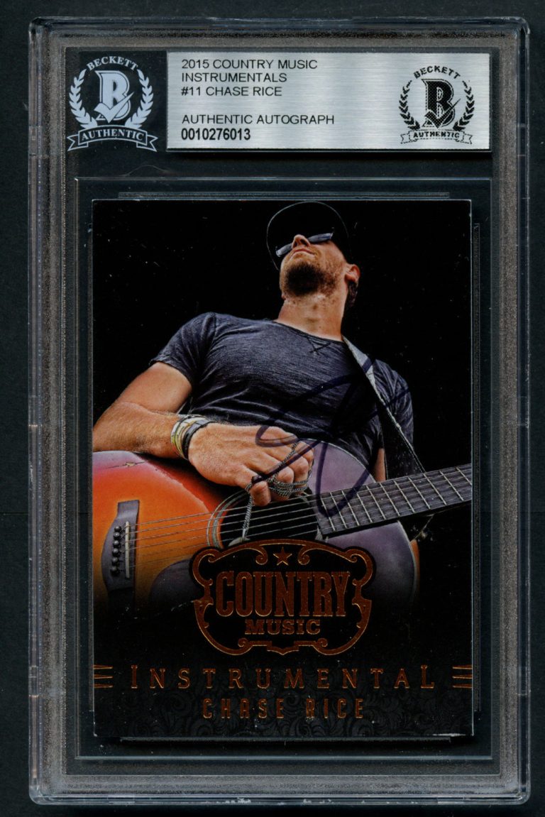 Chase Rice #11 signed autograph auto 2015 Country Music Instrumentals Panini BAS