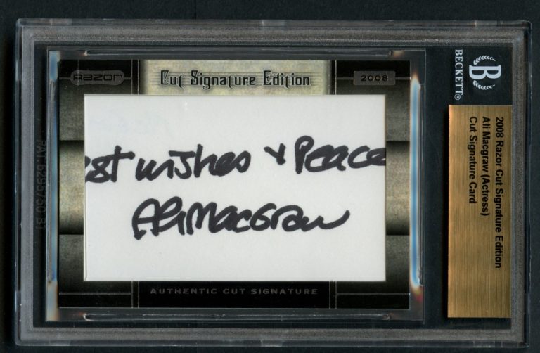 Ali Macgraw Actress Love Story signed autograph auto 2008 Razor Cut Signature