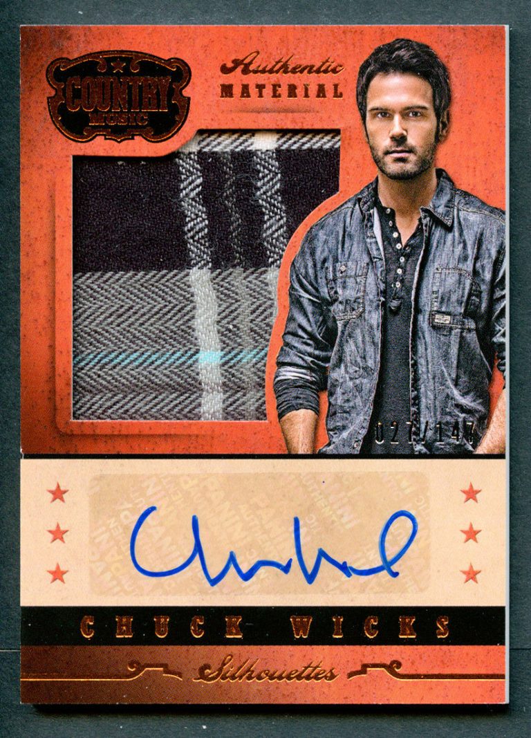 Chuck Wicks #SI-CW signed auto 2014 Panini Country Music Silhouettes Card 27/147