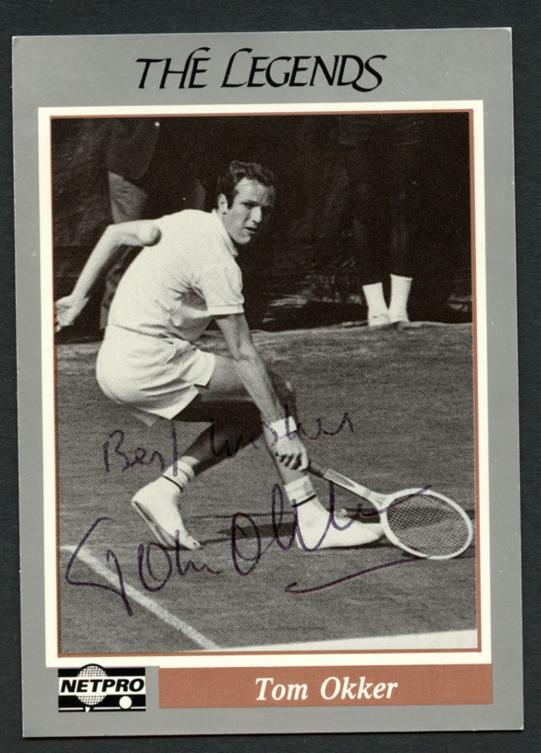 Tom Okker #40 signed autograph auto 1991 NetPro Legends Tennis Card