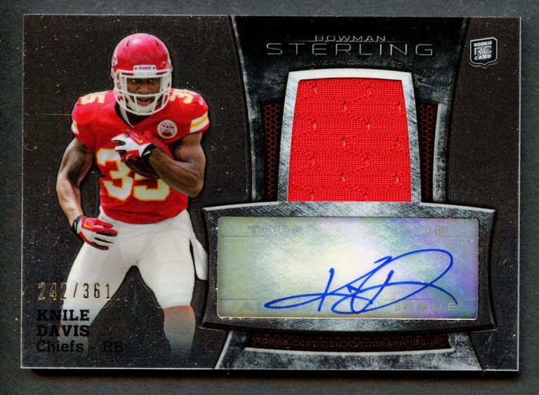 Knile Davis 242/361 signed autograph auto 2013 Topps Bowman Sterling Relic Card