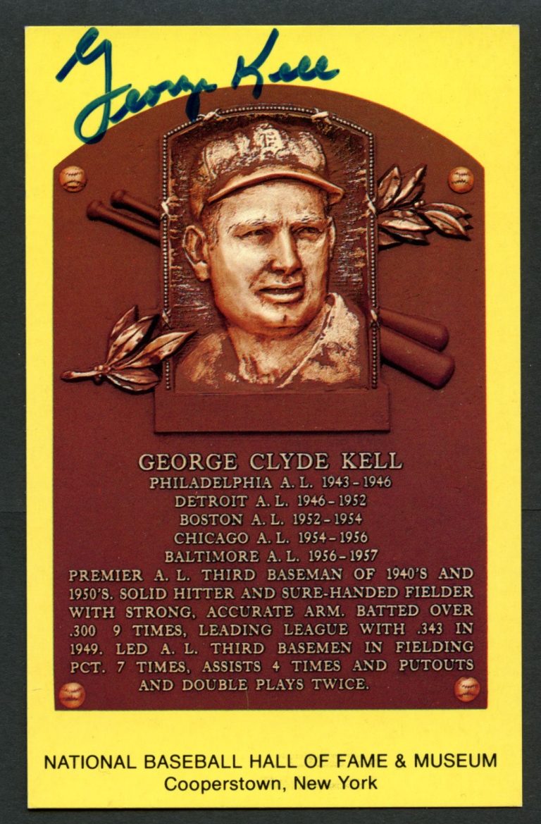 George Kell d. 2009 signed autograph auto Baseball Hall of Fame Plaque Postcard