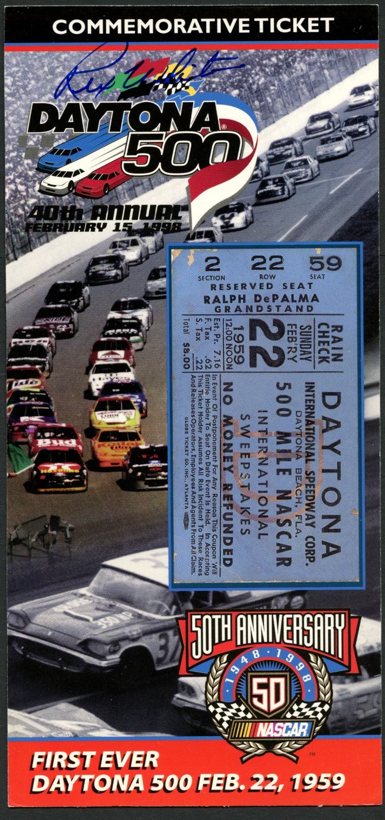 Rex White signed autograph auto First Ever DAYTONA Commemorative Ticket