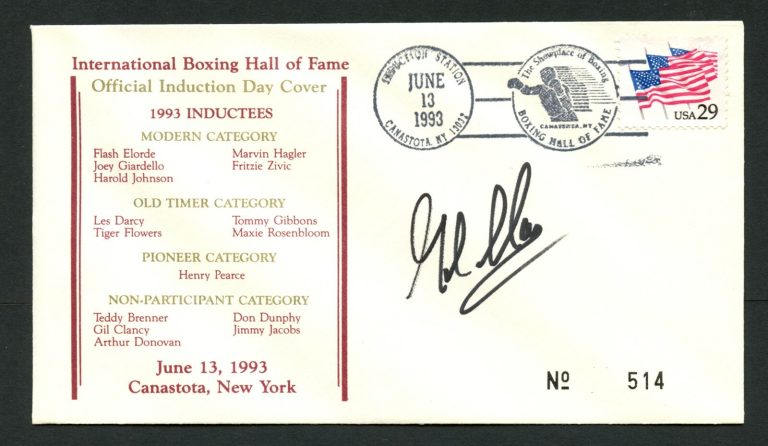 Gil Clancy (d. 2011) signed autograph Boxing Hall of Fame Postal Cover PC011