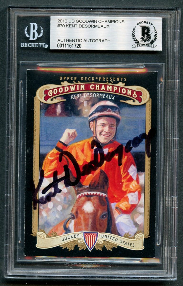 Kent Desormeaux #70 signed autograph auto 2012 UD Goodwin Champions BAS Slabbed