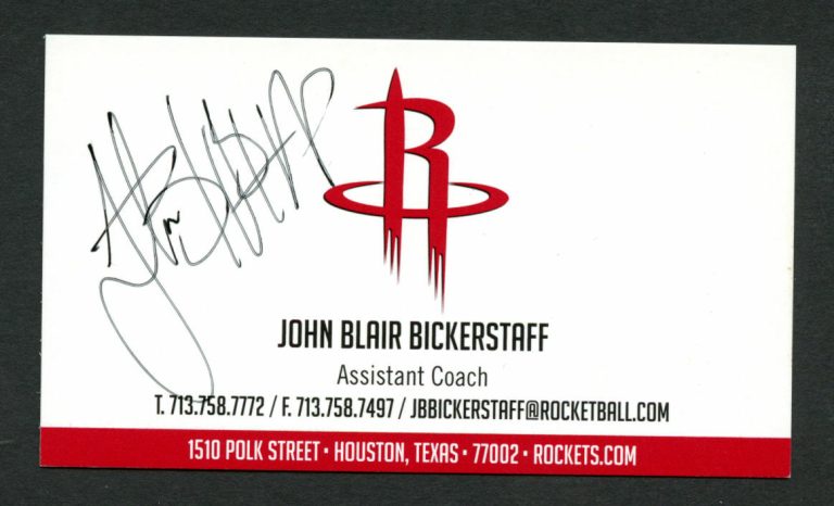 John Blair Bickerstaff signed autograph auto Houston Rockets Business Card BC089