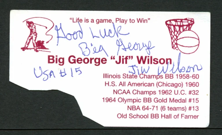 Big George Jif Wilson signed autograph Basketball Player Business Card BC123