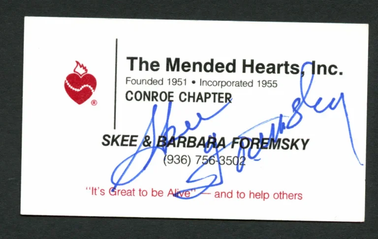 Skee Foremsky signed autograph auto The Mended Hearts Inc Business Card BC406