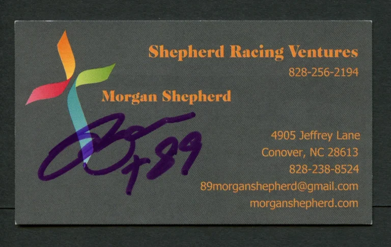 Morgan Shepherd signed autograph auto Racing Ventures Business Card BC417