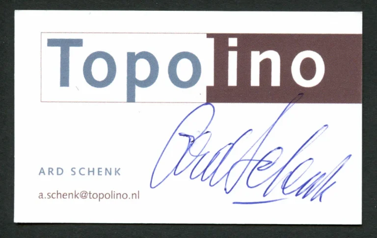 Ard Schenk Olympic Speed Skater signed autograph Topolino Business Card BC373