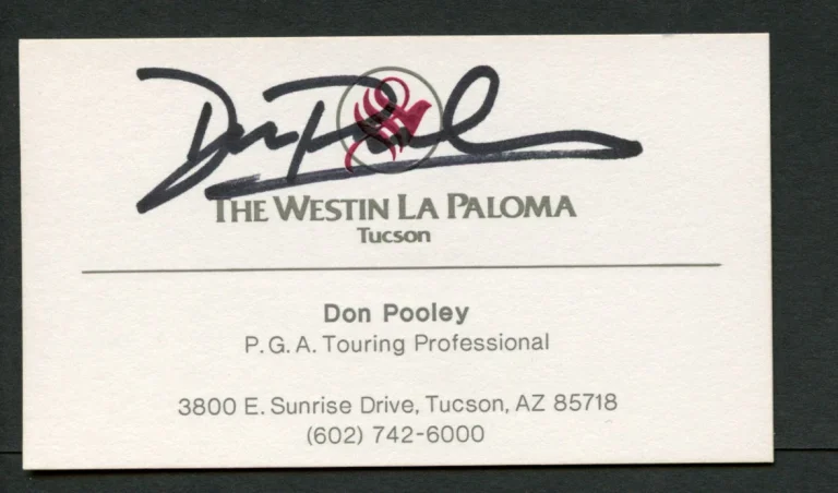 Don Pooley signed autograph The Westin La Paloma Pro Business Card BC448