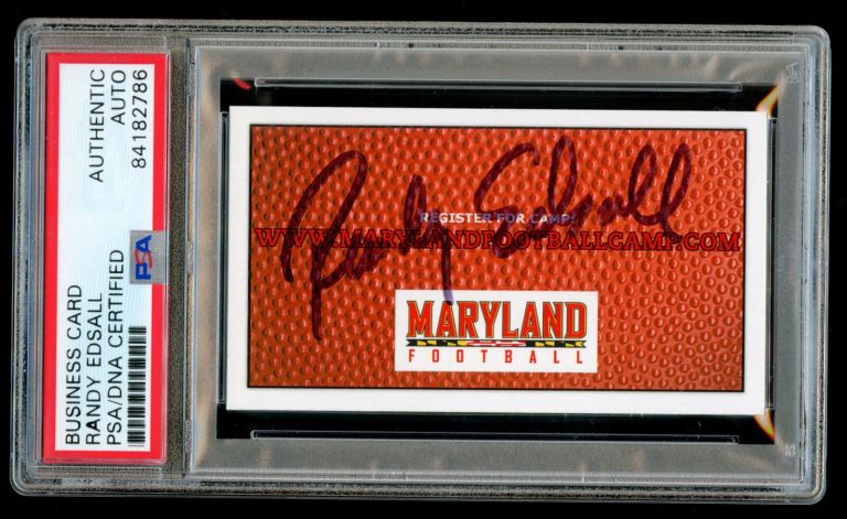 Randy Edsall signed autograph Maryland Head Football Coach Business Card PSA