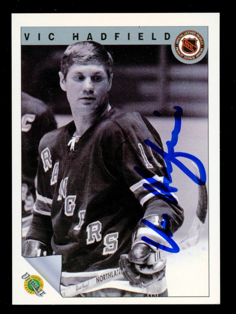 Vic Hadfield #21 signed autograph auto 1992 Ultimate Original Six Hockey Card