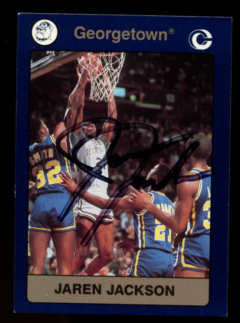 Jaren Jackson #81 signed autograph 1991 Georgetown Collegiate Collection Card