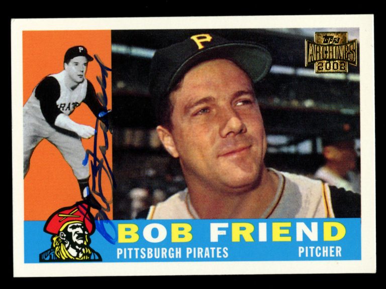 Bob Friend 98 of 200 signed autograph auto 2002 Topps Archives Baseball Card