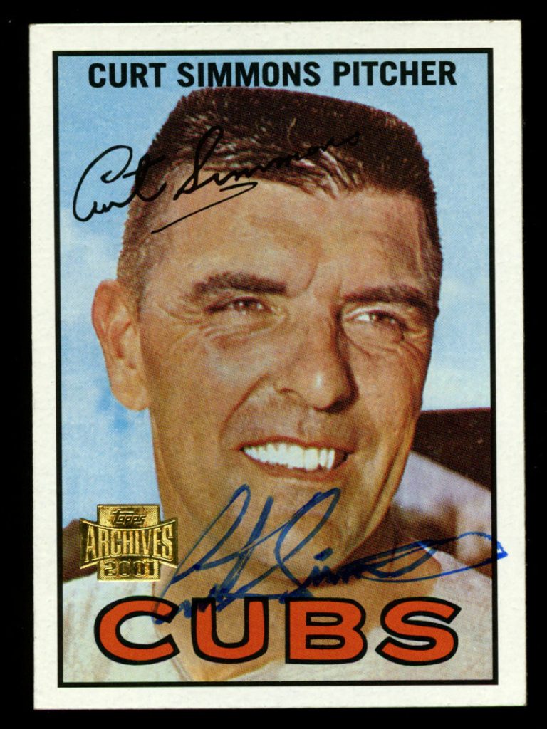 Curt Simmons 341 of 450 signed autograph auto 2001 Topps Archives Baseball Card