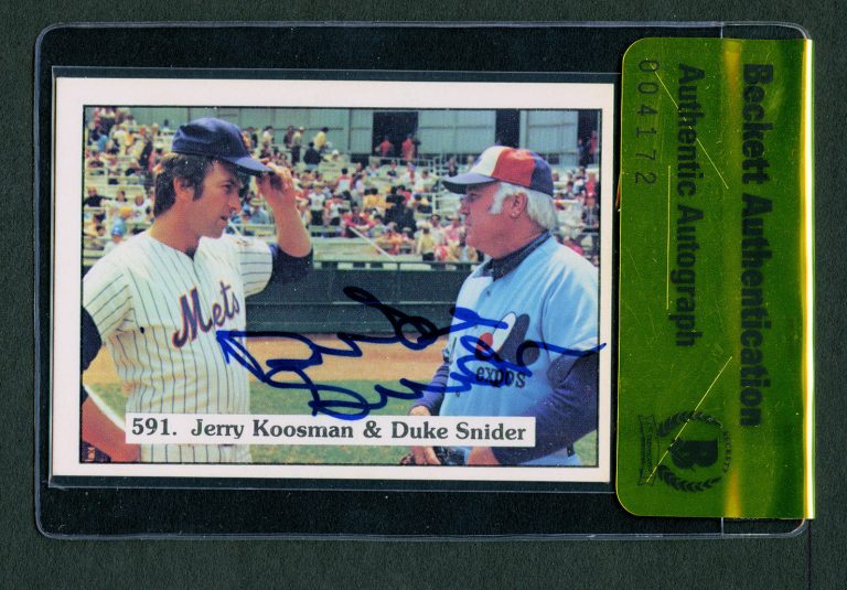Duke Snider #591 signed autograph Checklist Card Beckett Authentication BAS