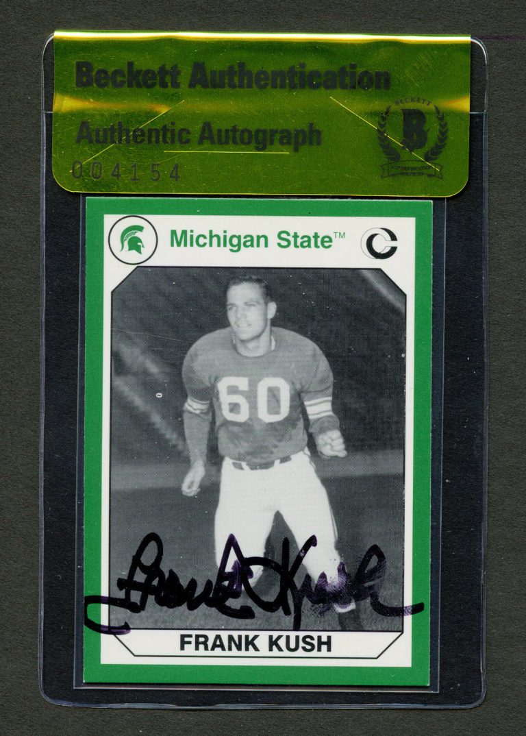 Frank Kush #185 signed autograph Michigan State Collegiate Card BAS Authentic