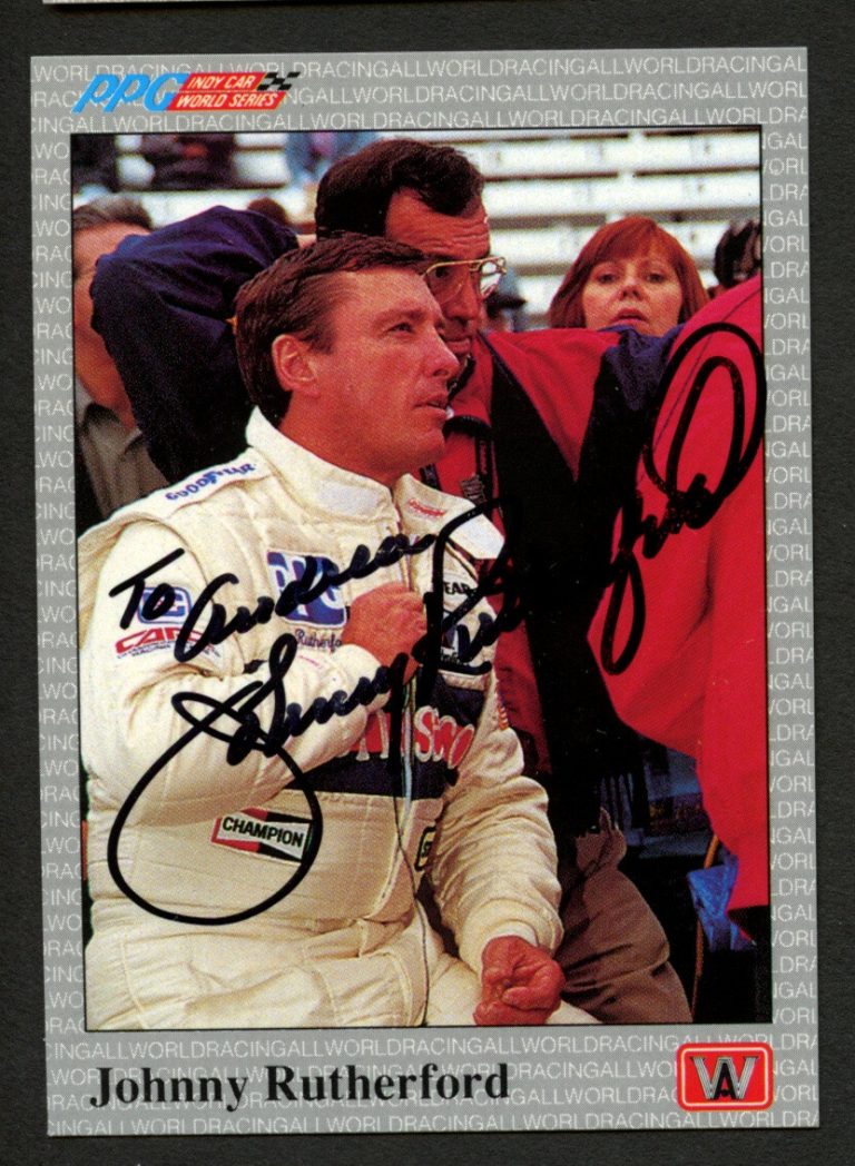 Johnny Rutherford #54 signed autograph auto 1991 PPG Indy Car Trading Card