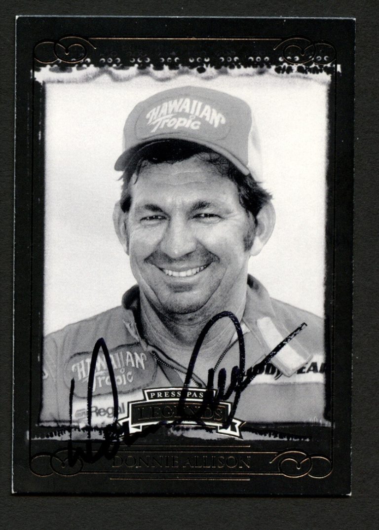 Donnie Allison #2 signed autograph  2008 Press Pass Legends NASCAR Trading Card
