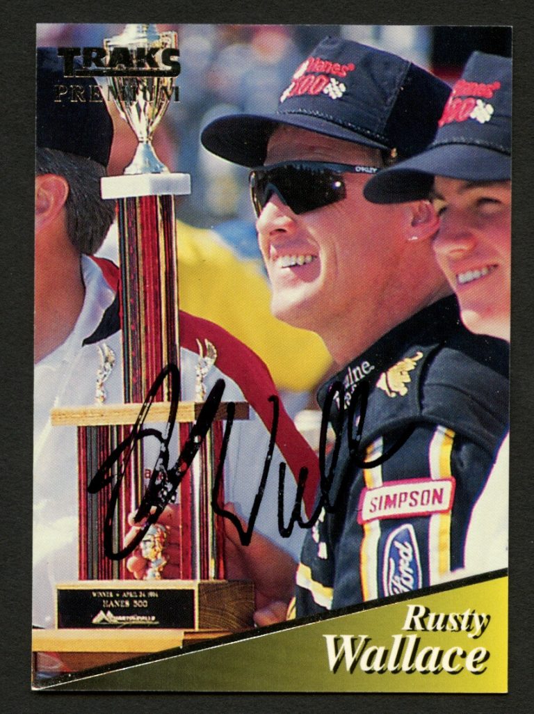 Rusty Wallace #102 signed autograph auto 1994 Traks NASCAR Trading Card