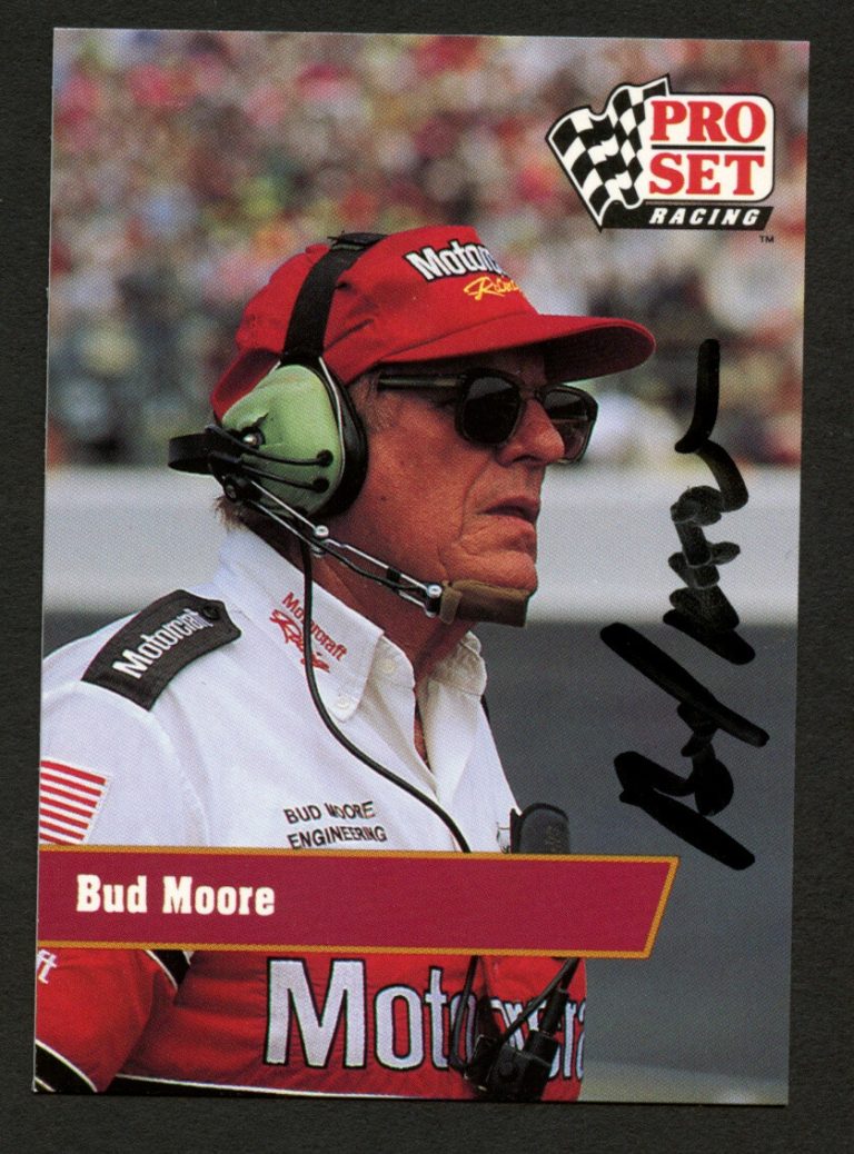 Bud Moore #41 signed autograph auto 1991 Pro Set NASCAR Trading Card