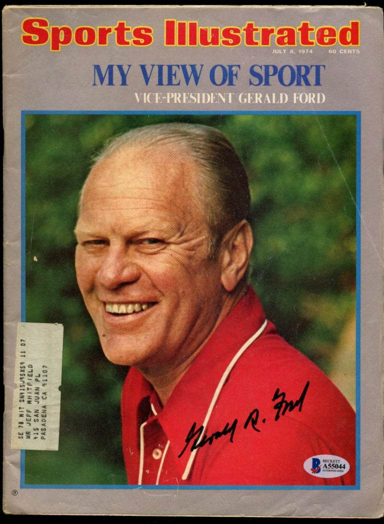 Gerald Ford signed autograph auto July 1974 Sports Illustrated Magazine BAS Cert