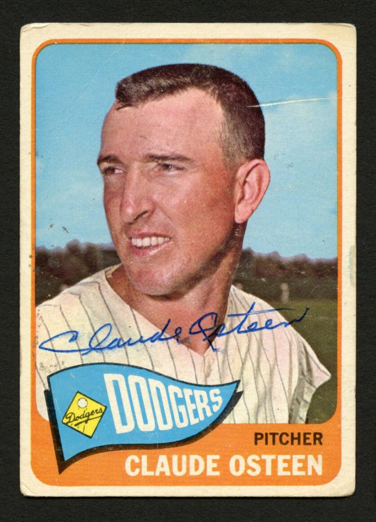 Claude Osteen #570 signed autograph auto 1965 Topps Baseball Trading Card