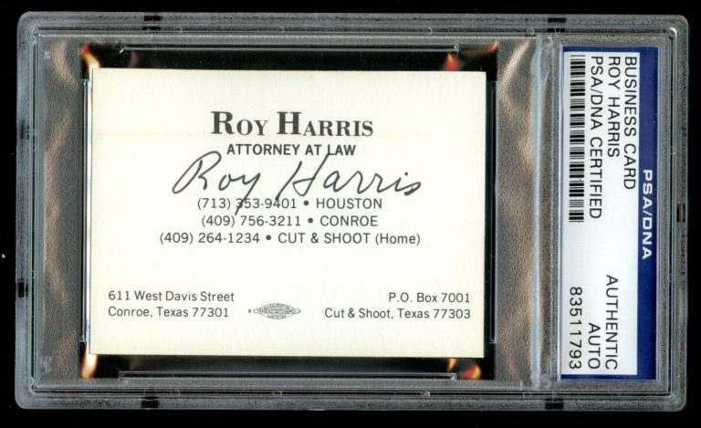 Roy Harris signed autograph auto Business Card Heavyweight Boxer PSA Slabbed