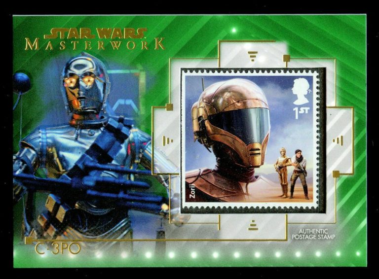 C-3PO SC-CZ Topps 2020 Star Wars Masterwork Green Stamp Relic Collectable 36/99