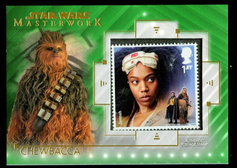 Chewbacca SC-CJ Topps 2020 Star Wars Masterwork Green Stamp Relic Card 13/99